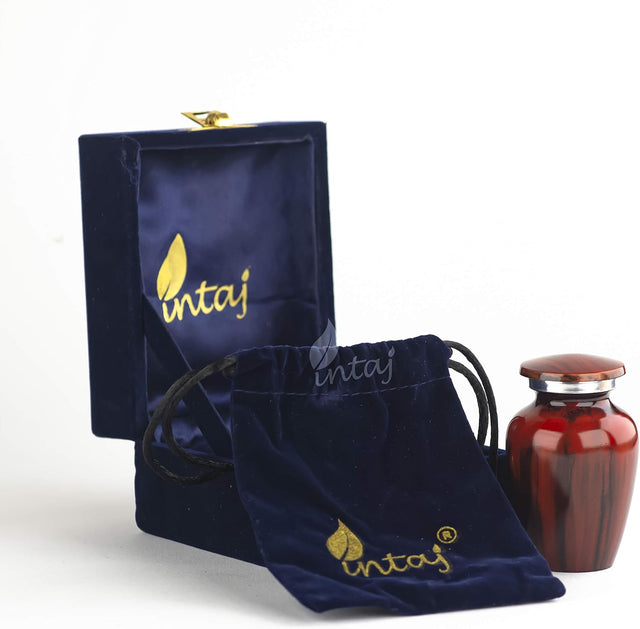 Handcrafted Wooden Keepsake Cremation Urn – Wood Tone Design – Suitable for Adult Men & Women – Mini Size (1 Unit)