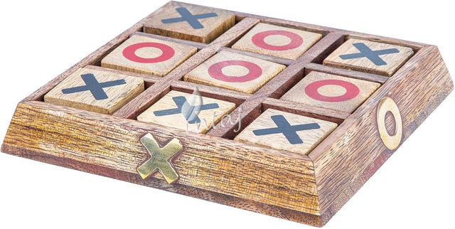 Tic Tac Toe Wooden Board Game Table Toy Player Room Decor Tables Family XOXO Decorative Pieces Adult Rustic Kids Play Travel Backyard Discovery Night Level Drinking Romantic Decorations