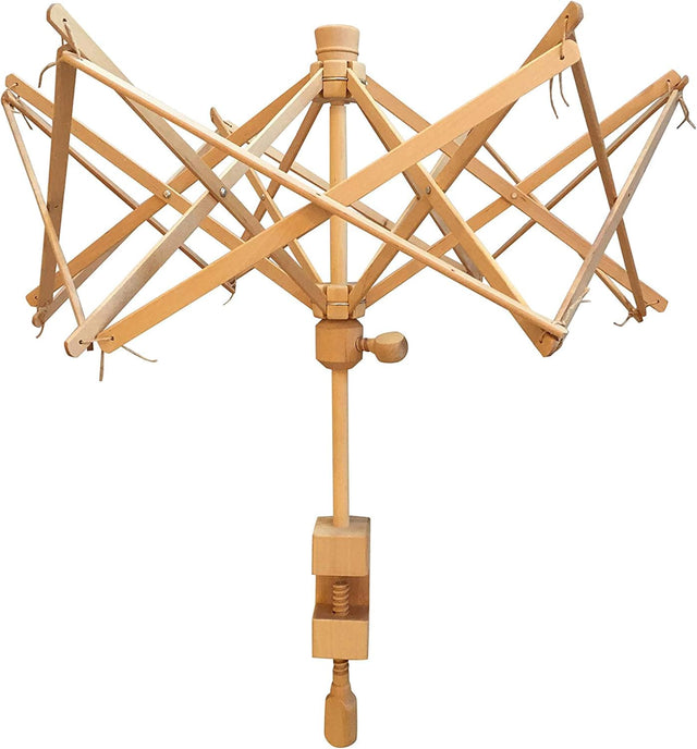 Handcrafted Beechwood Yarn Swift Winder – Large Umbrella Design – Suitable for Knitting and Crocheting – Heavy Duty Natural Swift Yarn Winder