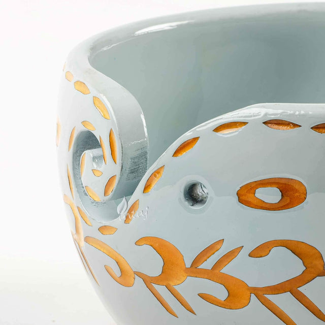 Handcrafted Rosewood Yarn Bowl – Large Wooden Yarn Holder for Knitting & Crocheting – Perfect for Mothers Day & Christmas Gifts – X-Large Size (7x4), Beige