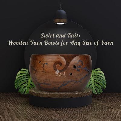 Handcrafted Wooden Yarn Bowl – Rosewood, Perfect for Knitting & Crocheting – Ideal Gift for Mothers Day & Christmas – Large Size