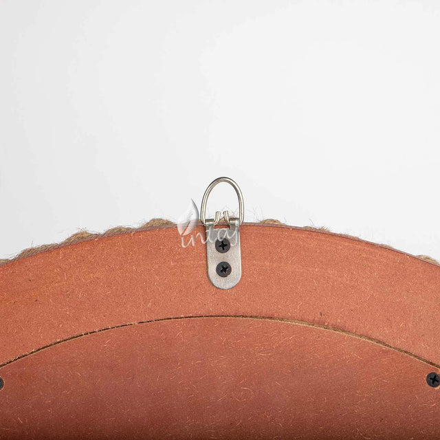 Rustic Wall Mirror - Decorative Wall Mount Round Large Wall Hanging Mirror for Living Room Bathroom Bedroom Farmhouse Entry Wall Decor (Rustic Brown, 30" Dia)