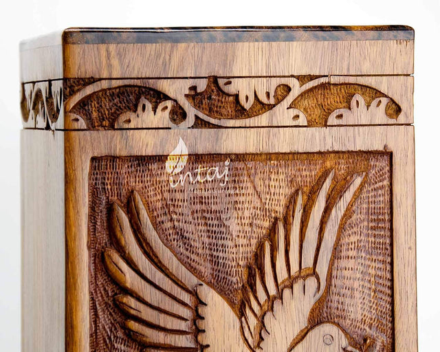 Handcarved Wooden Cremation Urn – Rosewood Design – Suitable for Adult Men & Women, Mom & Dad – 115 Cu/in Capacity