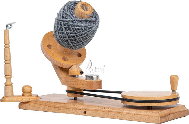 Handcrafted Beechwood Yarn Winder and Swift Combo – Wooden Yarn Ball Winder for Knitting & Crocheting – Large Capacity – Easy to Set Up, Portable & Stable