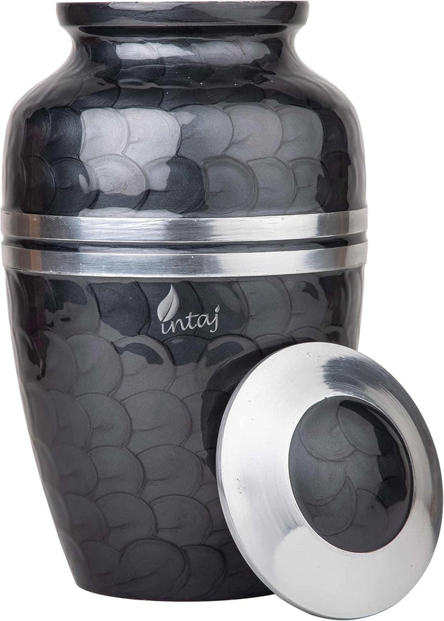 Handcrafted Cremation Urn – Pitch Black Finish Design – Suitable for Adult Men & Women, Mom & Dad – 250lbs Capacity