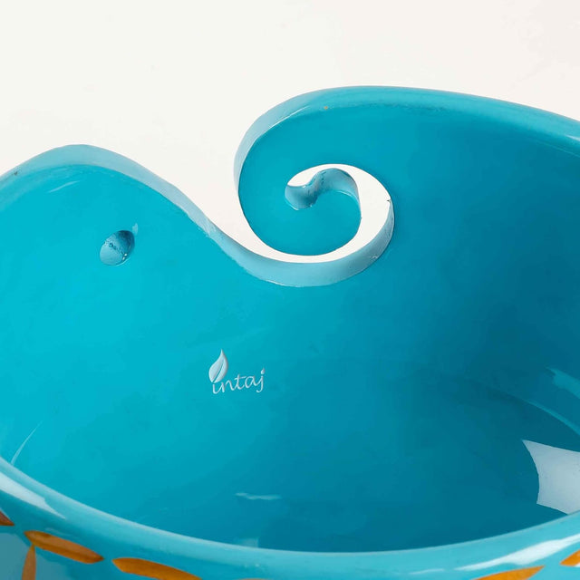 Handmade Large Wooden Yarn Bowl for Knitting Crochet Perfect Yarn Holder Rosewood Bowl for Mothers Day Christmas Gift (X-Large - 7x4, Sky Blue)