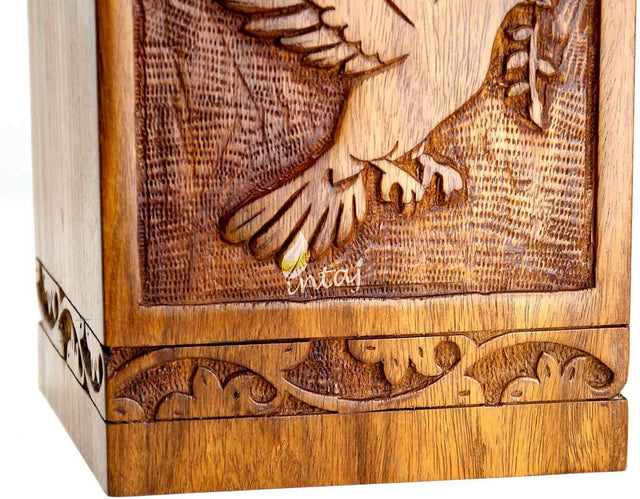 Handcarved Wooden Cremation Urn – Rosewood Design – Suitable for Adult Men & Women, Mom & Dad – 115 Cu/in Capacity