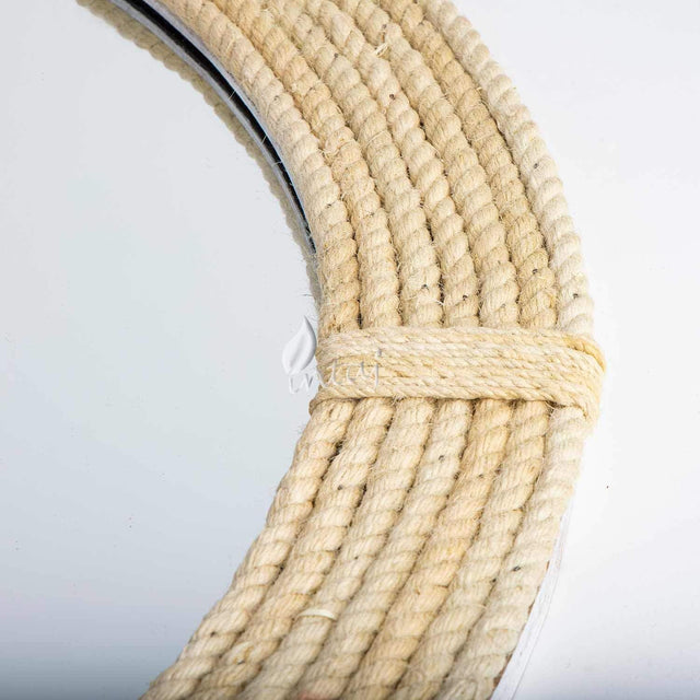 Rustic Wall Mirror - Decorative Wall Mount Round Large Wall Hanging Mirror for Living Room Bathroom Bedroom Farmhouse Entry Wall Decor (Rustic White, 20" Dia)