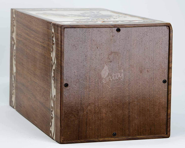 Handcarved Wooden Cremation Urn – Antique Rosewood Design – Suitable for Adult Men & Women, Mom & Dad – 118 Cu/in Capacity