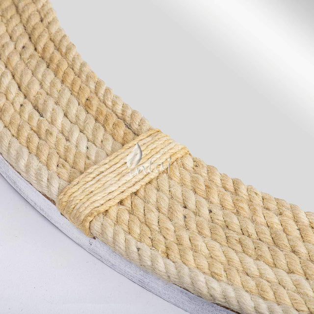 Rustic Wall Mirror - Decorative Wall Mount Round Large Wall Hanging Mirror for Living Room Bathroom Bedroom Farmhouse Entry Wall Decor (Rustic White, 30" Dia)