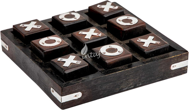 Tic Tac Toe Wooden Board Game Table Toy Player Room Decor Tables Family XOXO Decorative Pieces Adult Rustic Kids Play Travel Backyard Discovery Night Level Drinking Romantic Decorations