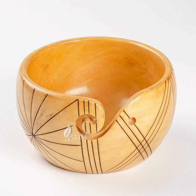 Handmade Large Wooden Yarn Bowl for Knitting Crochet Perfect Yarn Holder Rosewood Bowl for Mothers Day Christmas Gift (Large - 6x4, Stripes)