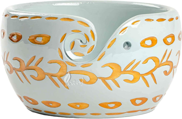 Handcrafted Wooden Yarn Bowl – Rosewood Design – Suitable for Knitting & Crocheting, Ideal for Gifts – Large Size (X-Large 7x4), Beige