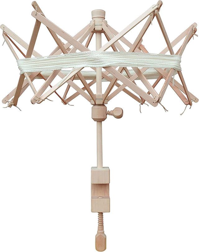 Handcrafted Beechwood Yarn Swift Winder – Large Umbrella Design – Suitable for Knitting and Crocheting – Heavy Duty Natural Swift Yarn Winder