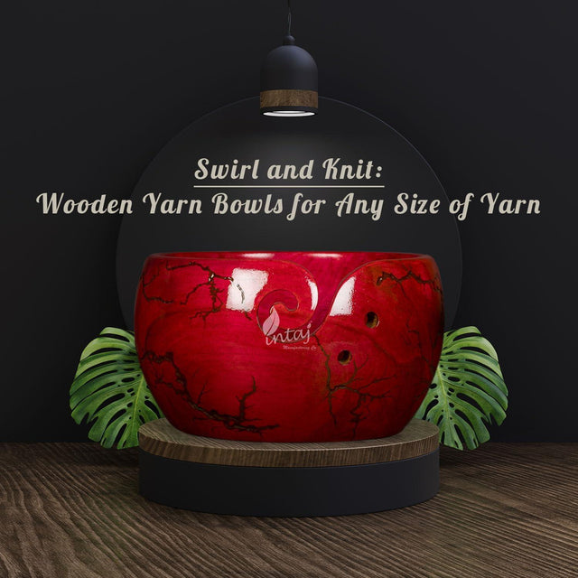 Handcrafted Wooden Yarn Bowl – Rosewood Design – Suitable for Knitting & Crocheting – Perfect Gift for Mothers Day & Christmas – Large Size
