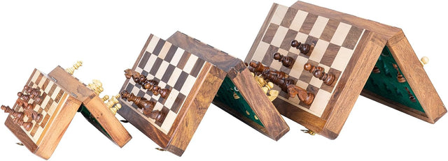 Handmade Wooden Chess Board - Handcrafted Pure Wood, Premium Quality, Durable & Stylish Game Board for Chess Enthusiasts, Home Decor, Smooth Finish, Classic Design (Medium - 10")