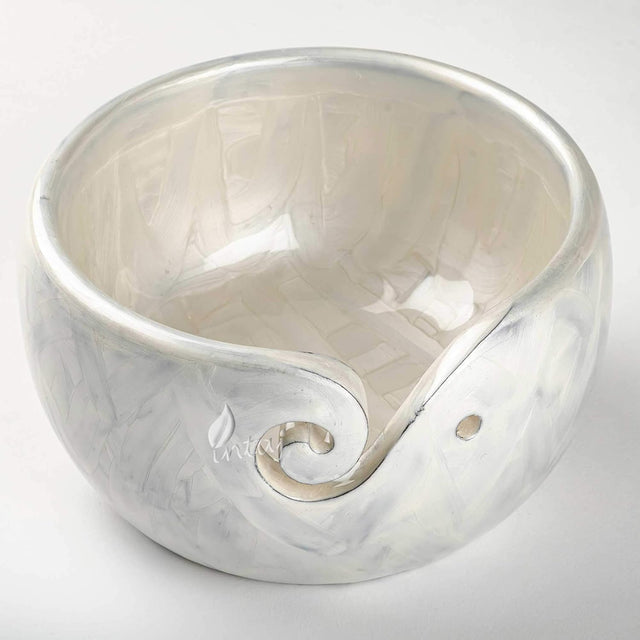 Handmade Large Wooden Yarn Bowl for Knitting Crochet Perfect Yarn Holder Rosewood Bowl for Mothers Day Christmas Gift (X-Large - 7x4, White Patch)