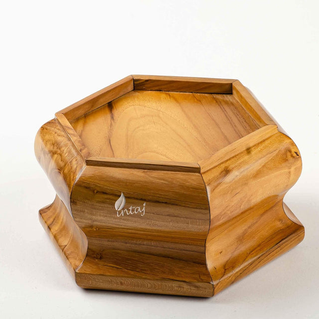 Handmade Large Wooden Yarn Bowl for Knitting Crochet Perfect Yarn Holder Rosewood Bowl for Mothers Day Christmas Gift (X-Large - 7x4, Caramel Hexagon)