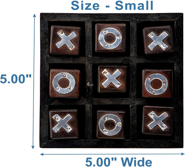 Tic Tac Toe Wooden Board Game Table Toy Player Room Decor Tables Family XOXO Decorative Pieces Adult Rustic Kids Play Travel Backyard Discovery Night Level Drinking Romantic Decorations