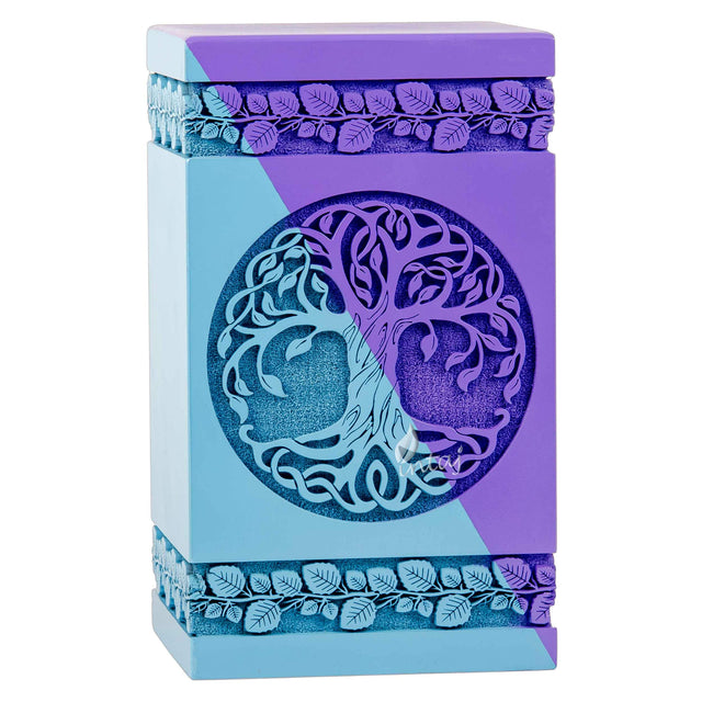 Hand-Carved Wooden Cremation Urn – Tree of Life – Suitable for Adult Male & Female – 250lbs