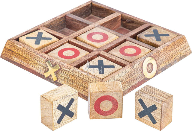 Tic Tac Toe Wooden Board Game Table Toy Player Room Decor Tables Family XOXO Decorative Pieces Adult Rustic Kids Play Travel Backyard Discovery Night Level Drinking Romantic Decorations