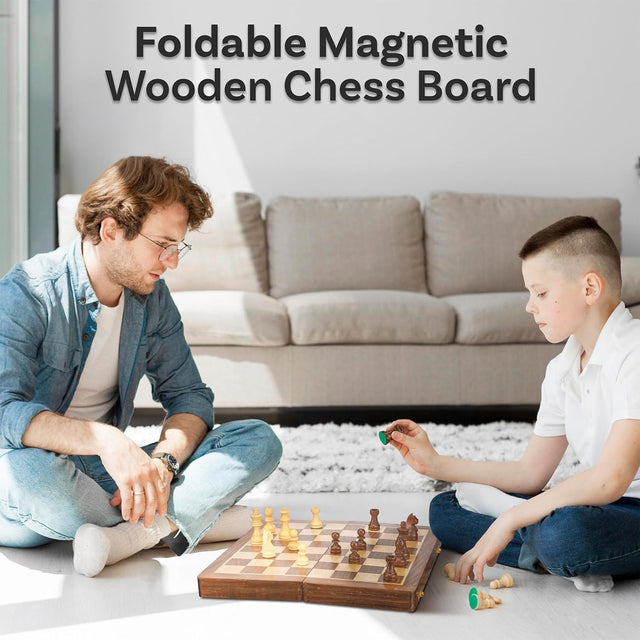 Handmade Wooden Chess Board - Handcrafted Pure Wood, Premium Quality, Durable & Stylish Game Board for Chess Enthusiasts, Home Decor, Smooth Finish, Classic Design (Medium - 10")