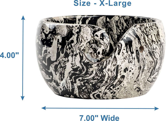 Handmade Large Wooden Yarn Bowl for Knitting Crochet Perfect Yarn Holder Rosewood Bowl for Mothers Day Christmas Gift (X-Large - 7x4, Zebra)