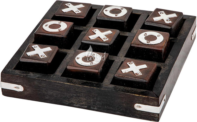 Tic Tac Toe Wooden Board Game Table Toy Player Room Decor Tables Family XOXO Decorative Pieces Adult Rustic Kids Play Travel Backyard Discovery Night Level Drinking Romantic Decorations