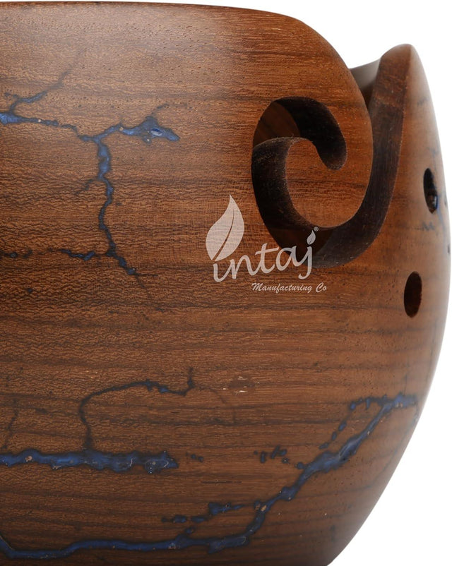 Handcrafted Wooden Yarn Bowl – Rosewood, Perfect for Knitting & Crocheting – Ideal Gift for Mothers Day & Christmas – Large Size