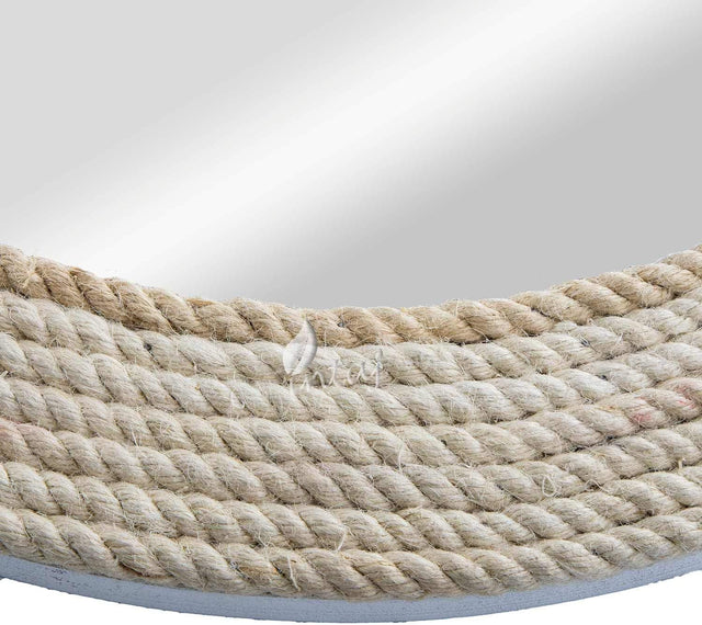 Rustic Wall Mirror - Decorative Wall Mount Round Large Wall Hanging Mirror for Living Room Bathroom Bedroom Farmhouse Entry Wall Decor (Rustic White, 30" Dia)