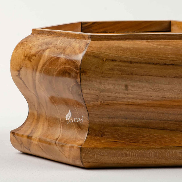 Handmade Large Wooden Yarn Bowl for Knitting Crochet Perfect Yarn Holder Rosewood Bowl for Mothers Day Christmas Gift (X-Large - 7x4, Caramel Hexagon)