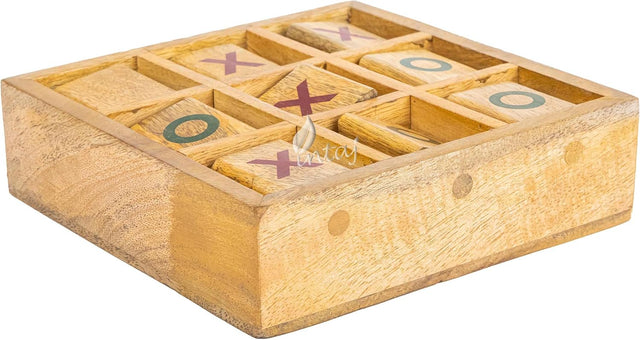 Tic Tac Toe Wooden Board Game Table Toy Player Room Decor Tables Family XOXO Decorative Pieces Adult Rustic Kids Play Travel Backyard Discovery Night Level Drinking Romantic Decorations
