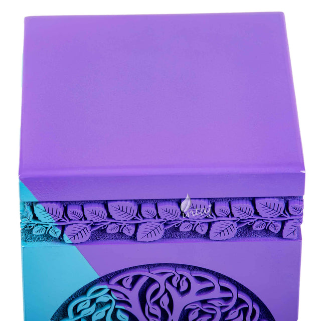 Hand-Carved Wooden Cremation Urn – Tree of Life – Suitable for Adult Male & Female – 250lbs