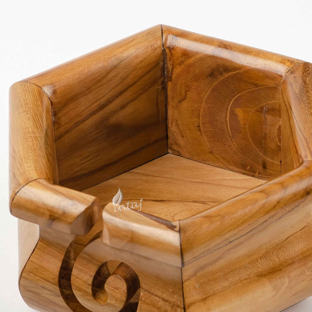 Handmade Large Wooden Yarn Bowl for Knitting Crochet Perfect Yarn Holder Rosewood Bowl for Mothers Day Christmas Gift (X-Large - 7x4, Caramel Hexagon)