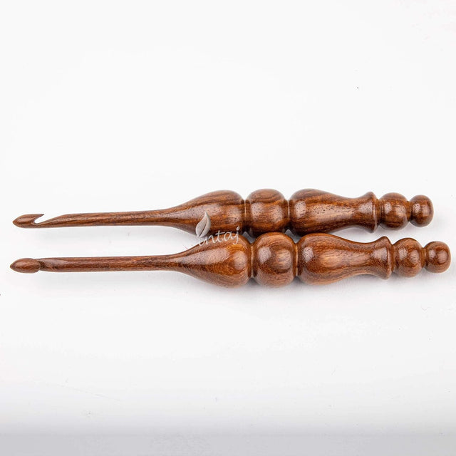 Handmade Wooden Crochet Hook - Rosewood Needle Crochet Hooks Set - Yarn Craft Knitting Needle for Chrocheting Lace Doilies Flower Projects (08.00 mm, Ergonomic Turned Rosewood)