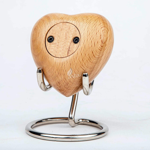 Handcarved Wooden Cremation Urn – Humming Bird Design – Suitable for Dogs & Cats – BeechWood 10 Cu/in Capacity