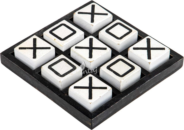 Tic Tac Toe Wooden Board Game Table Toy Player Room Decor Tables Family XOXO Decorative Pieces Adult Rustic Kids Play Travel Backyard Discovery Night Level Drinking Romantic Decorations