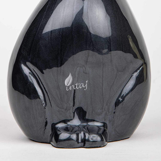 Handcarved Cremation Urn – Black Matte Cat Design – Suitable for Dogs & Cats – Black Matte Cat, Stnd (9x4.5)