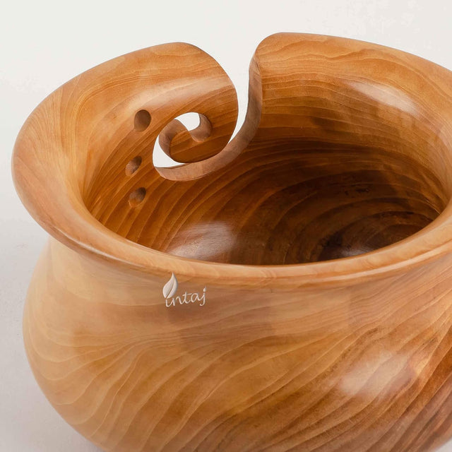 Rosewood Yarn Bowl - Yarn Knitting Bowl Handcrafted - Christmas Gift - Wooden Yarn Bowl for Knitting and Crocheting (X-Large - 7x4, Turned Caramel)