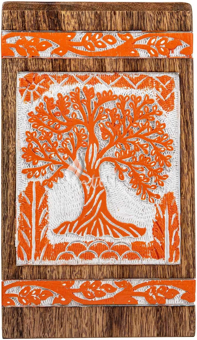 Handcarved Wooden Cremation Urn – Tree of Life Design – Suitable for Adult Men & Women, Mom & Dad, Dogs – 250 Cu/in Capacity