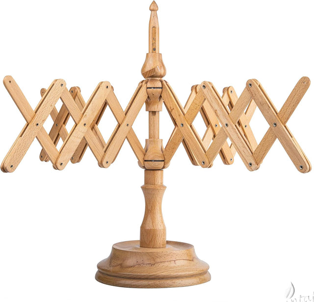 Handcrafted Beechwood Yarn Winder and Swift Combo – Wooden Yarn Ball Winder for Knitting & Crocheting – Large Capacity – Easy to Set Up, Portable & Stable