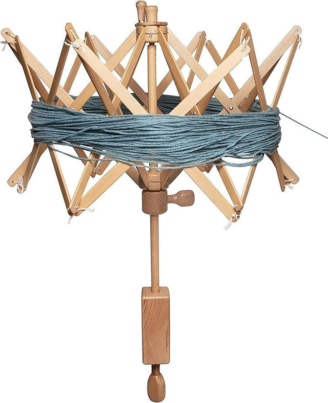 Handcrafted Beechwood Yarn Swift Winder – Large Umbrella Design – Suitable for Knitting and Crocheting – Heavy Duty Natural Swift Yarn Winder