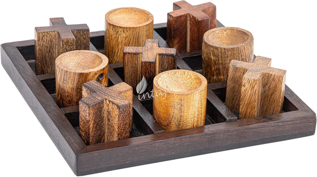 Tic Tac Toe Wooden Board Game Table Toy Player Room Decor Tables Family XOXO Decorative Pieces Adult Rustic Kids Play Travel Backyard Discovery Night Level Drinking Romantic Decorations