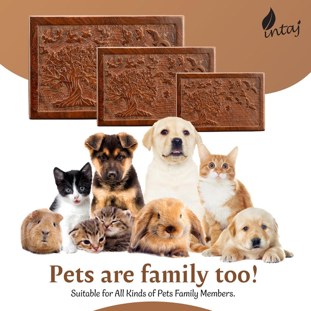 Handcarved Wooden Cremation Urn – Tree of Life Design – Suitable for Adult Men & Women, Mom & Dad, Children & Pets – 200 Cu/in Capacity