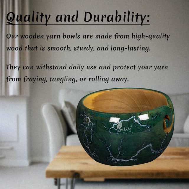 Handcrafted Wooden Yarn Bowl – Rosewood Design – Suitable for Knitting & Crocheting – Perfect for Women, and Gift Giving – Large Capacity