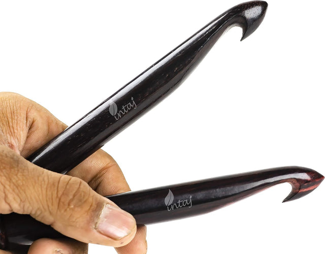 Crochet Hooks Knitting Needle, Premium Rosewood Turned Crochet Yarn Hooks for Knitting Lover (Rosewood, Pack of All)