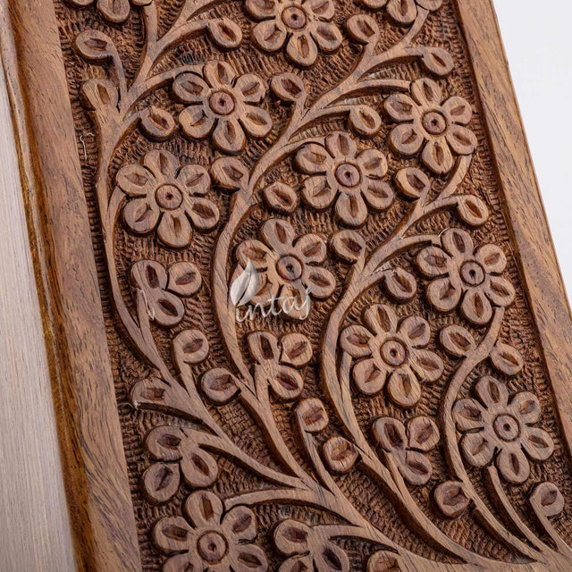 Handcarved Wooden Cremation Urn – Tree of Life Design – Suitable for Adult Men & Women – 185lbs Capacity