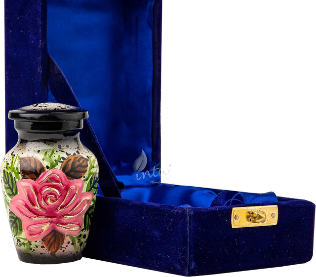 Handcrafted Floral Cremation Urn – Lotus Rainbow Design – Suitable for Adult Men & Women