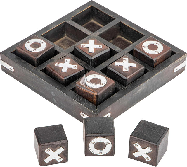 Tic Tac Toe Wooden Board Game Table Toy Player Room Decor Tables Family XOXO Decorative Pieces Adult Rustic Kids Play Travel Backyard Discovery Night Level Drinking Romantic Decorations