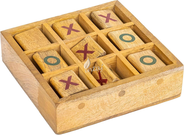 Tic Tac Toe Wooden Board Game Table Toy Player Room Decor Tables Family XOXO Decorative Pieces Adult Rustic Kids Play Travel Backyard Discovery Night Level Drinking Romantic Decorations